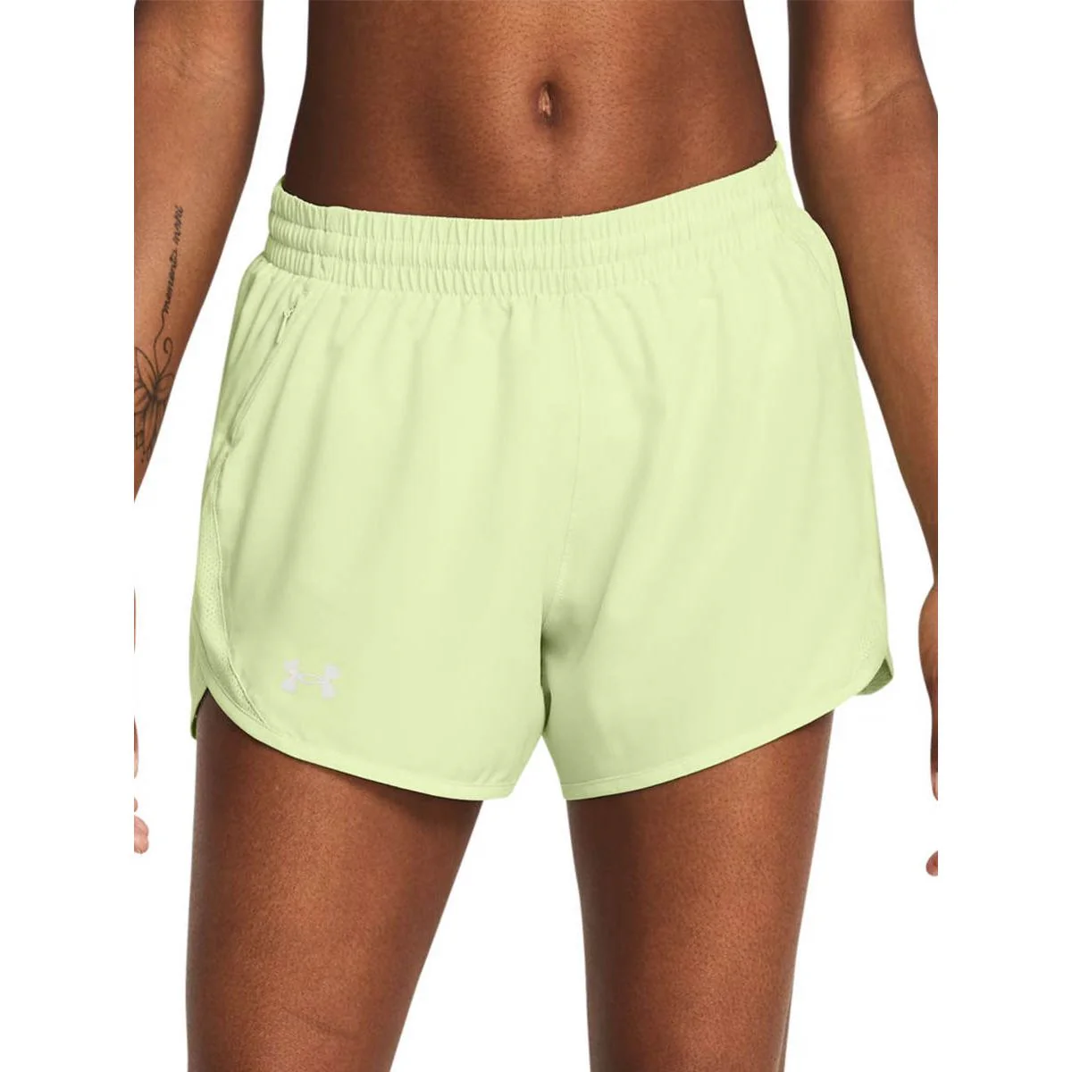 Женские беговые шорты Under Armour Fly-By 3 — цвет зеленый, размер L (американский размер)
