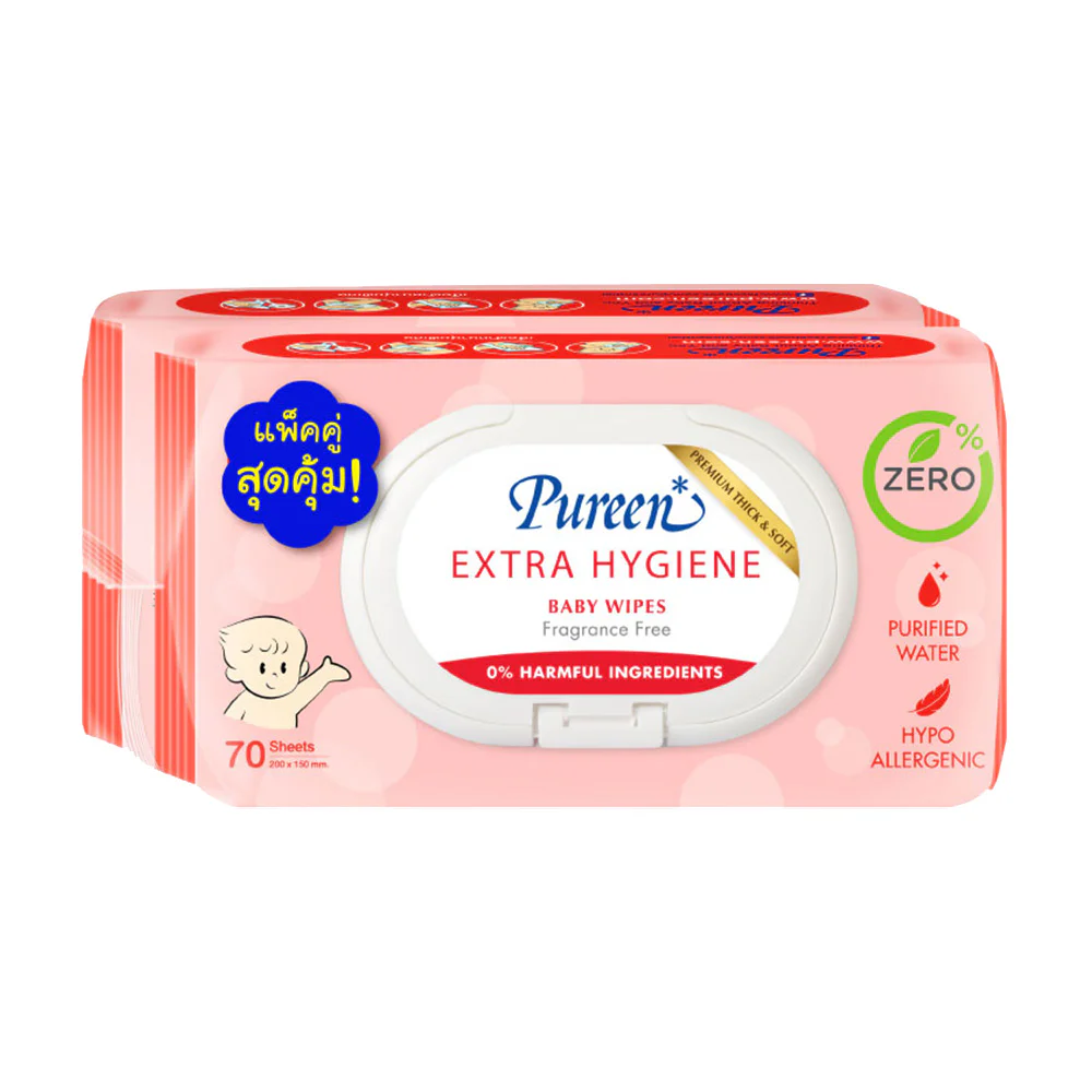 Pureen Wet Wipe Extra Hygiene [20 Sheets x 2pcs]