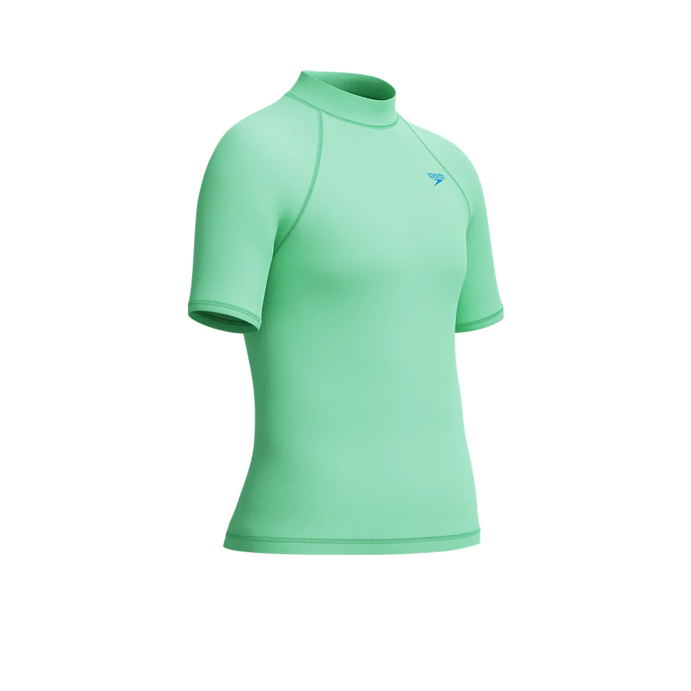 SPEEDO Short Sleeve Boys Rashguard - Green - 11-12 YEARS