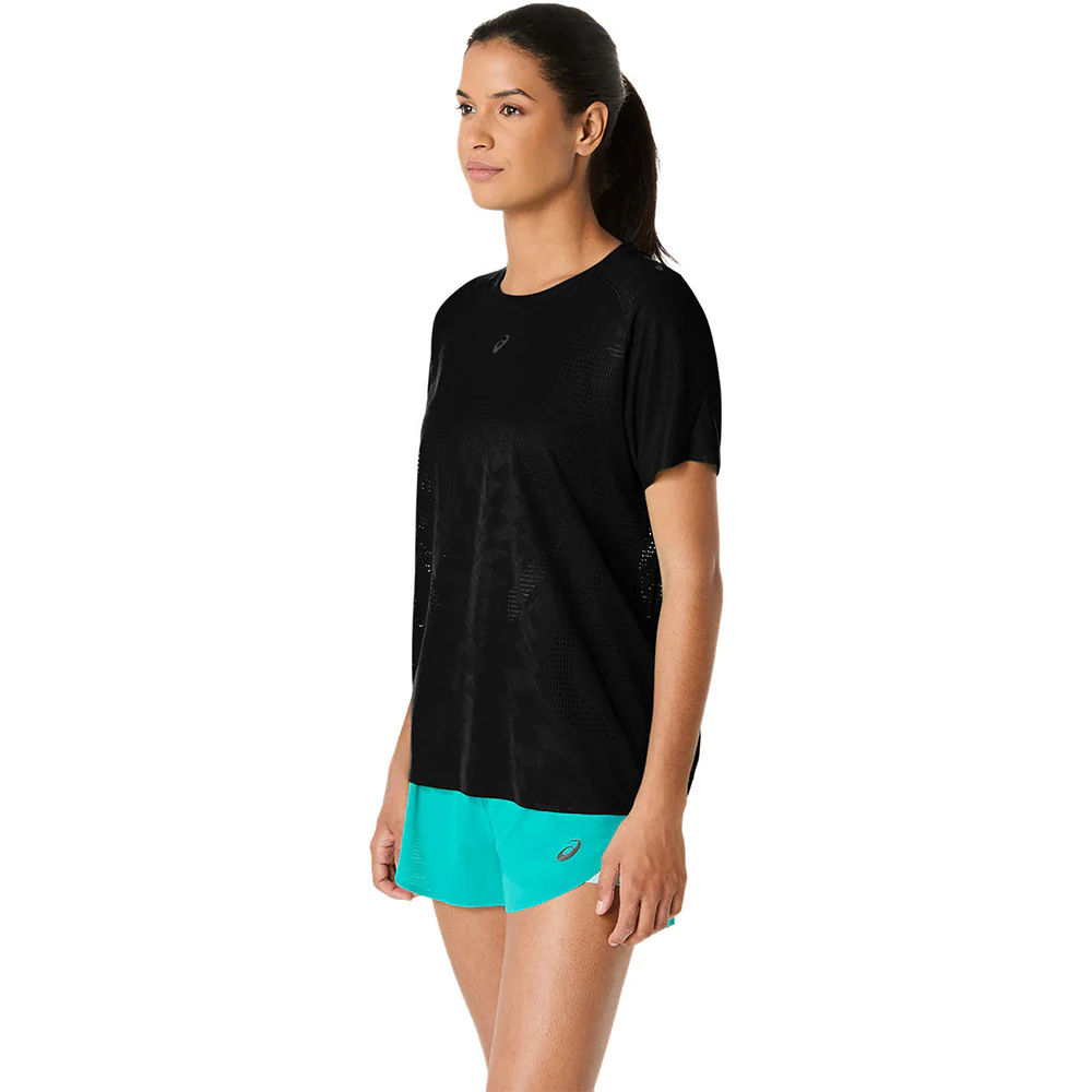 ASICS Metarun Women's Running T-Shirt - Black - L (ASIAN SIZE)