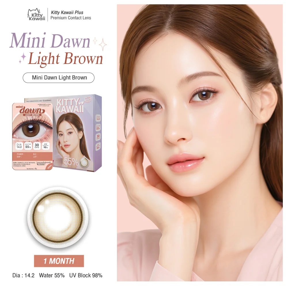 Kitty Kawaii Plus Contact Lens Mini Dawn Light Brown [1 Pair]
