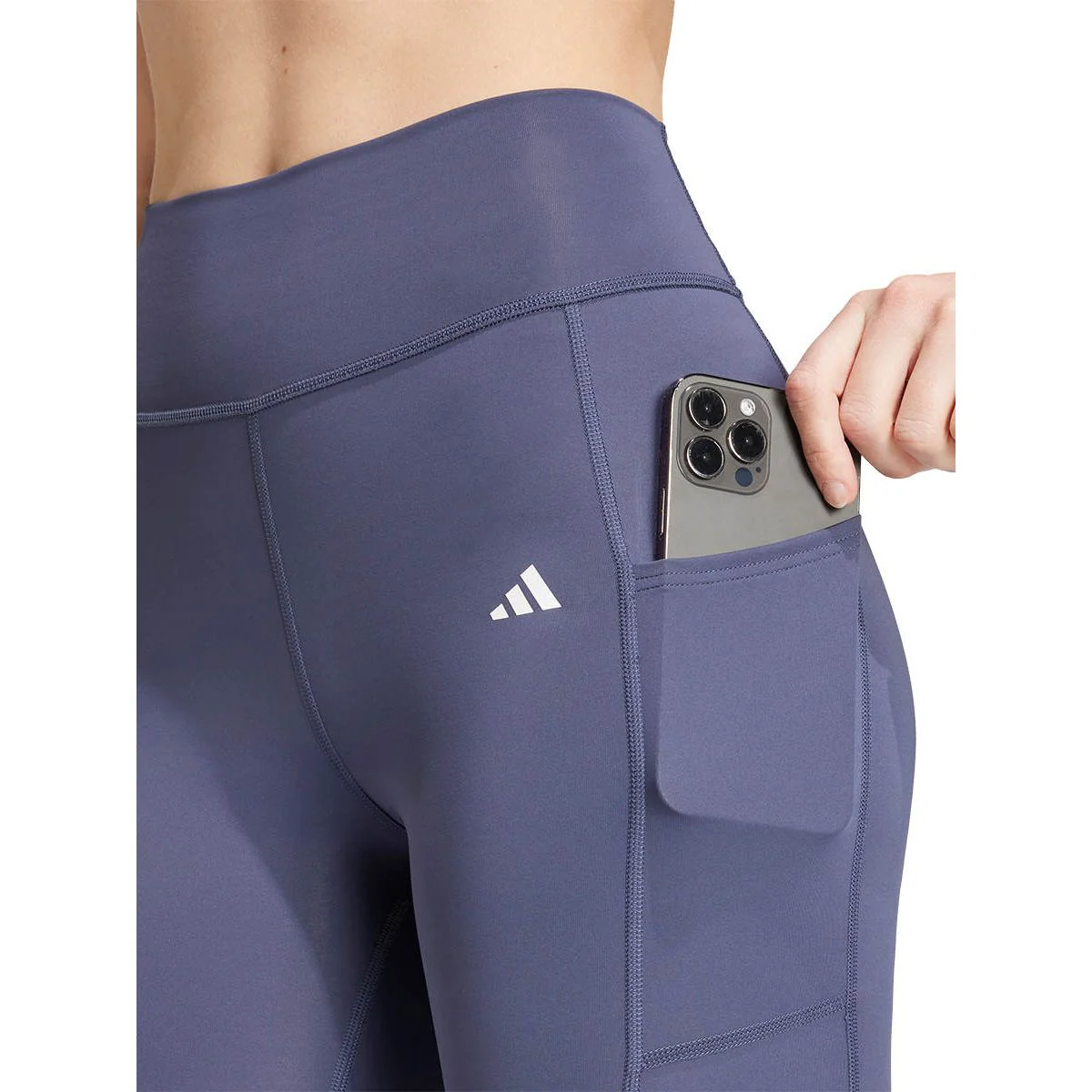 ADIDAS Optime 3-Stripes Full-Length Women's Training Pants - Blue - 2XL (ASIAN SIZE)