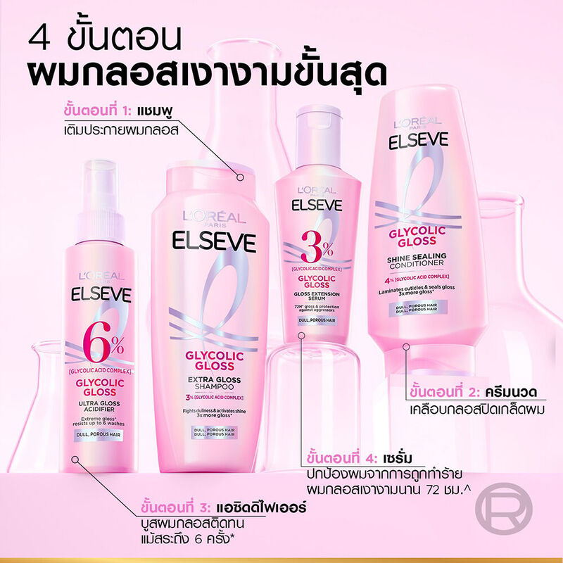 Шампунь Loreal Paris Elseve Glycolic Gloss Extra Gloss [400 мл x 2]