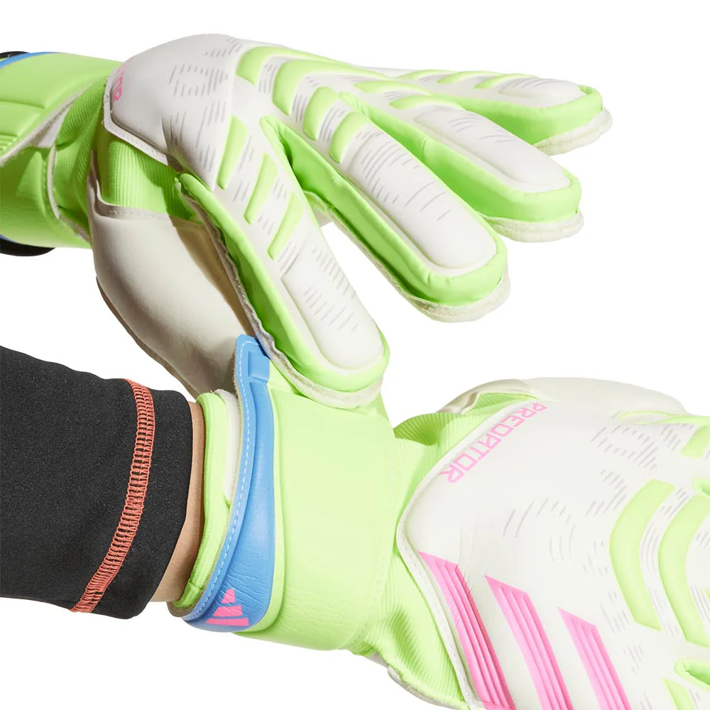 Мужские перчатки Adidas Predator Match Fingersave Goalkeeper — цвет белый, размер UK 7