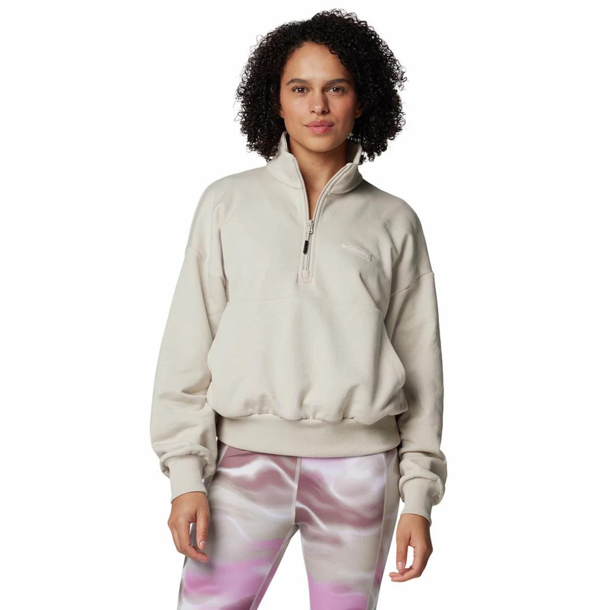 COLUMBIA Marble Canyon™ French Terry Quarter Zip Women's Sweatshirt - Beige - L (US SIZE)