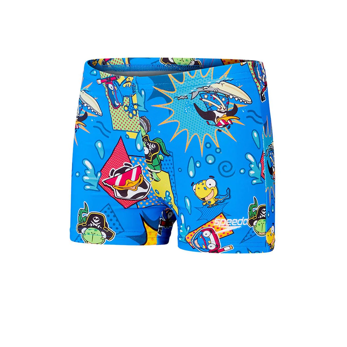 SPEEDO Learn To Swim Allover Aquashort Boys Swim Shorts - Blue - 2 YEARS