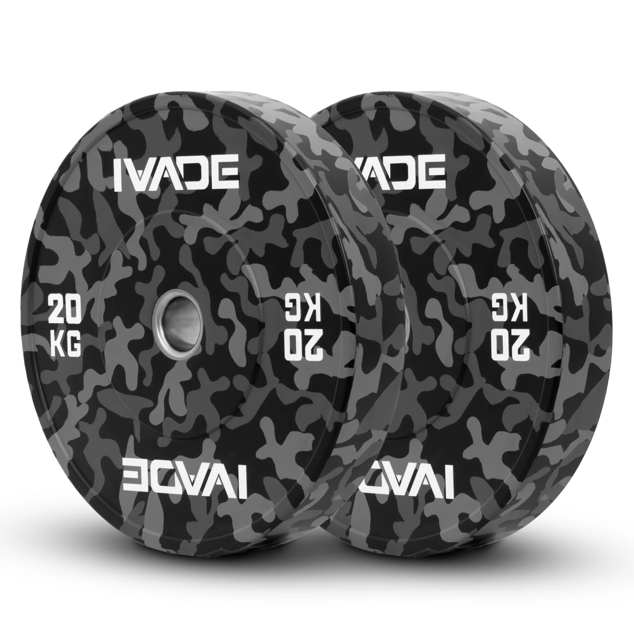 แผ่นน้ำหนัก 5-25กิโล x 2 แผ่น FB BUMPER (รูขนาด 2 นิ้ว) รุ่น FB - Grey - 10 KG