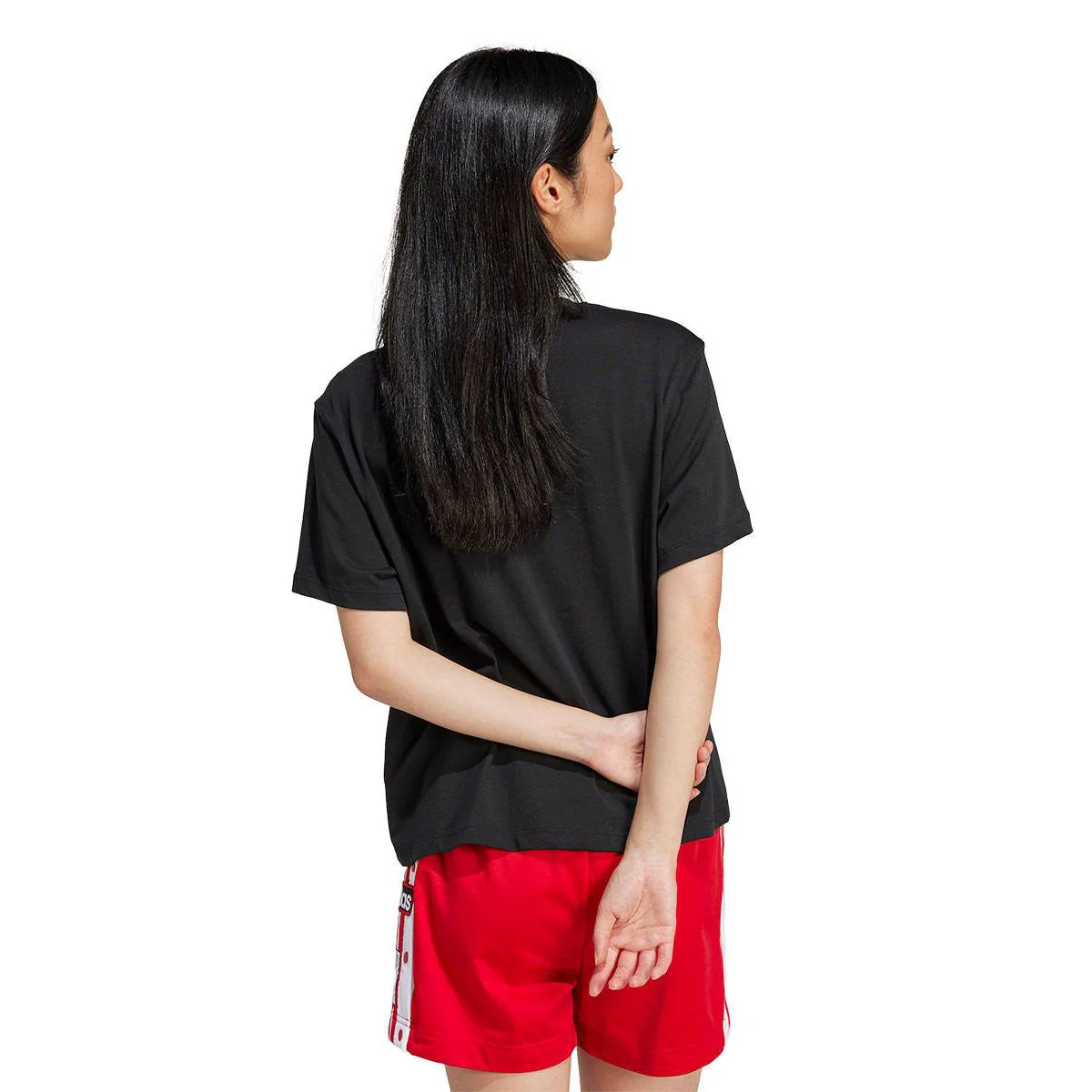 ADIDAS ORIGINALS Adicolor Trefoil Boxy Women's T-Shirt - Black - 2XS (ASIAN SIZE)