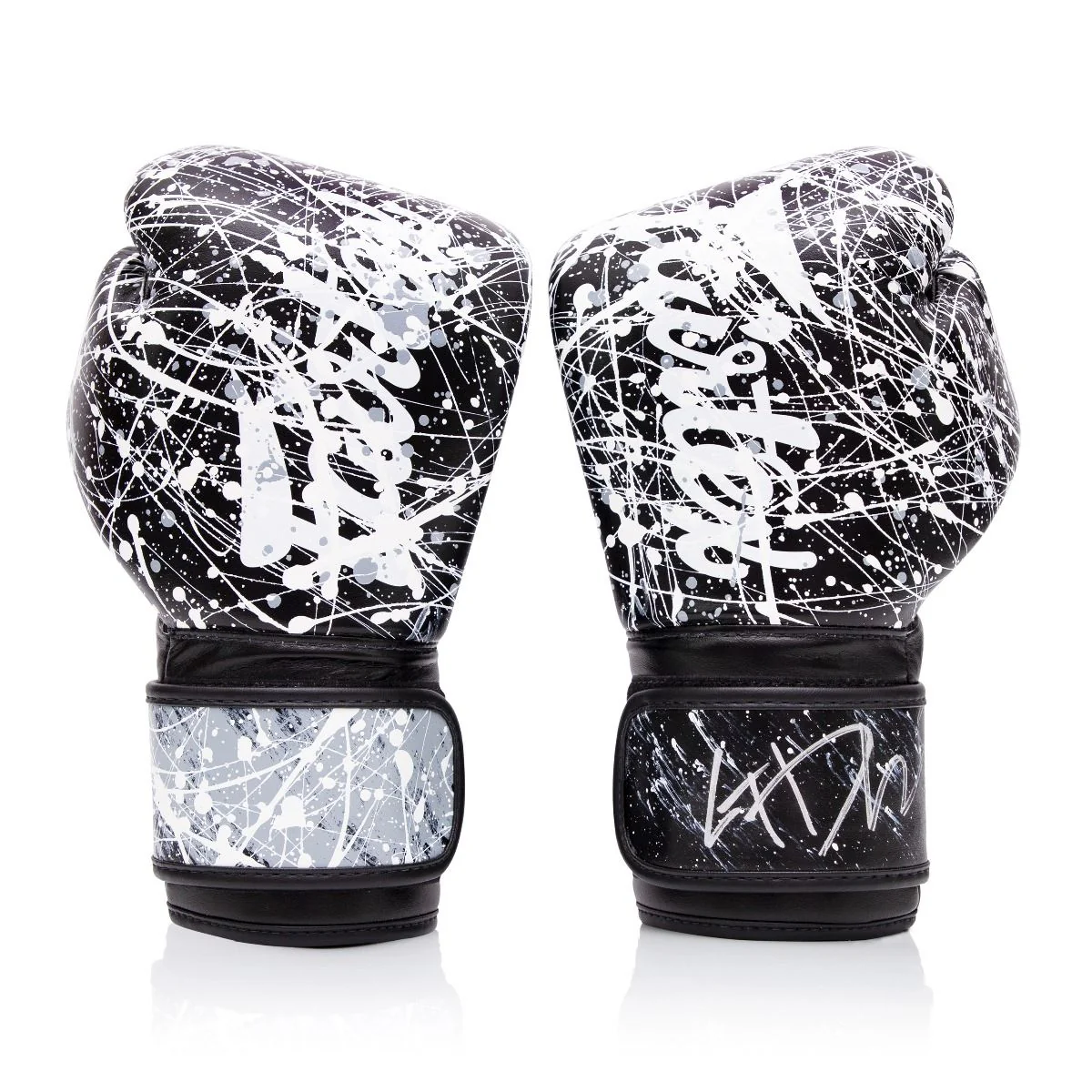 Fairtex Microfiber Gloves - Art collections - Black/White Painter - Black - 10 oz