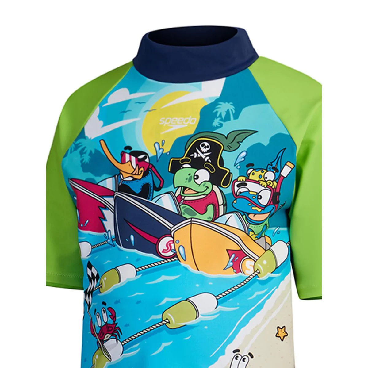 SPEEDO Rashguard and Jammer Set Girls Swimsuit - Blue - 2 YEARS