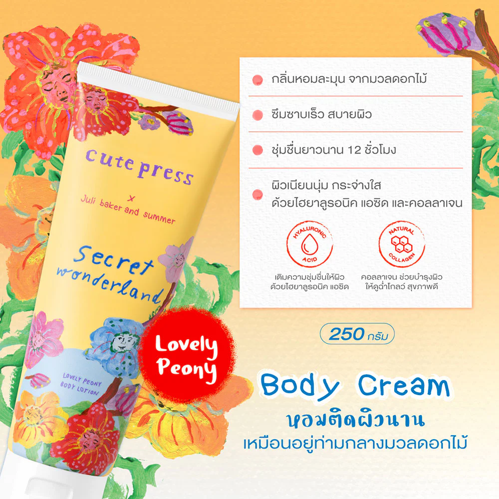 Cute Press Set 3 Item Secret Wonderland Floral Harmony Bath & Body Gift Set Lovely Peony & Fresh Floral 1 Set — Floral Harmony