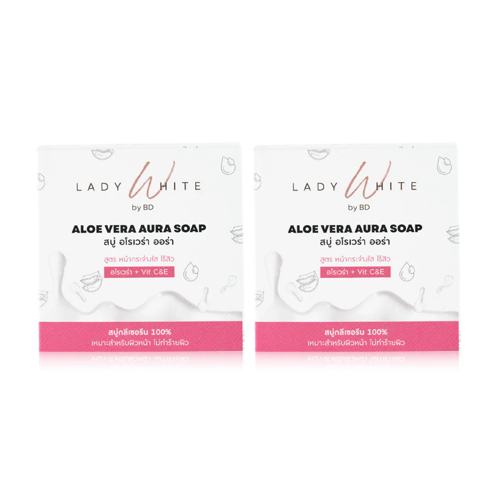 Мыло Lady White Aloe Vera Aura C&E Acne [70 г x 2 шт]
