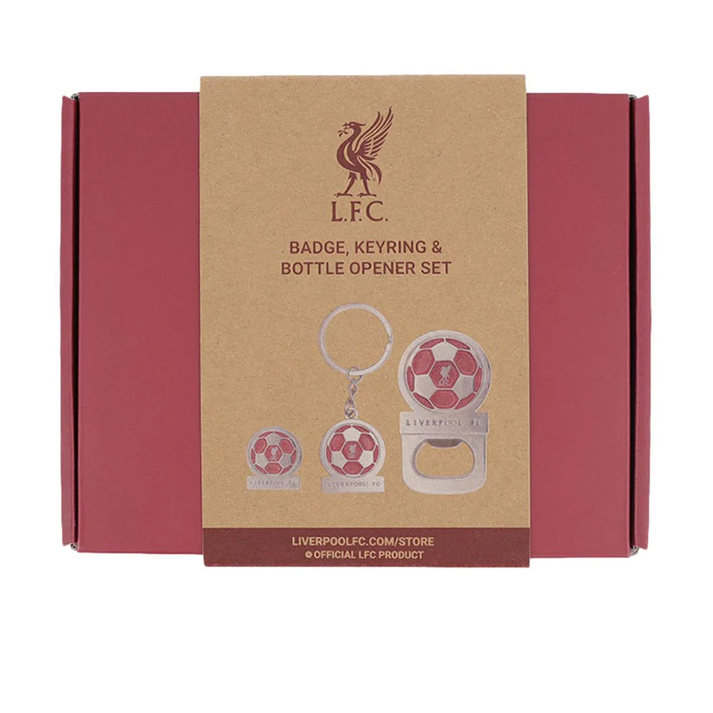 LFC Reds Badge Keyring & Bottle Opener Set - Red - ONE SIZE