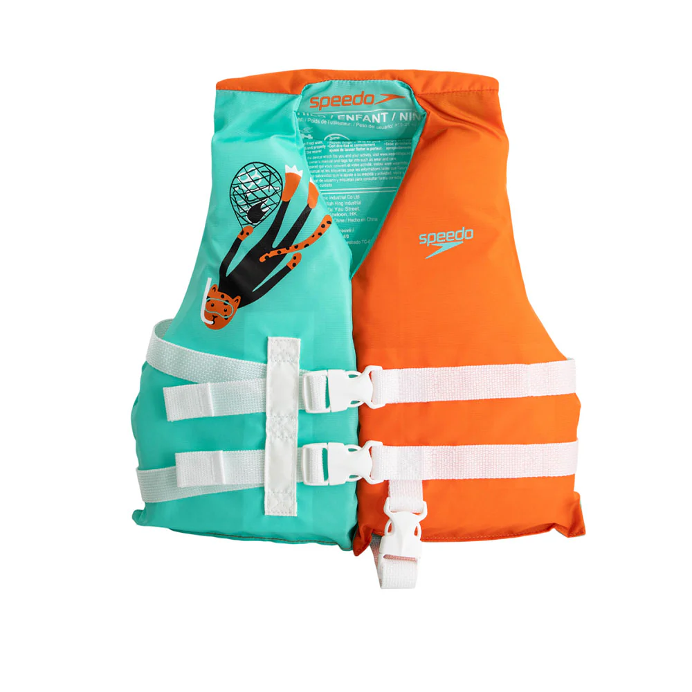 SPEEDO Child Universal Nylon PFD Kids Life Jacket - Orange - ONE SIZE