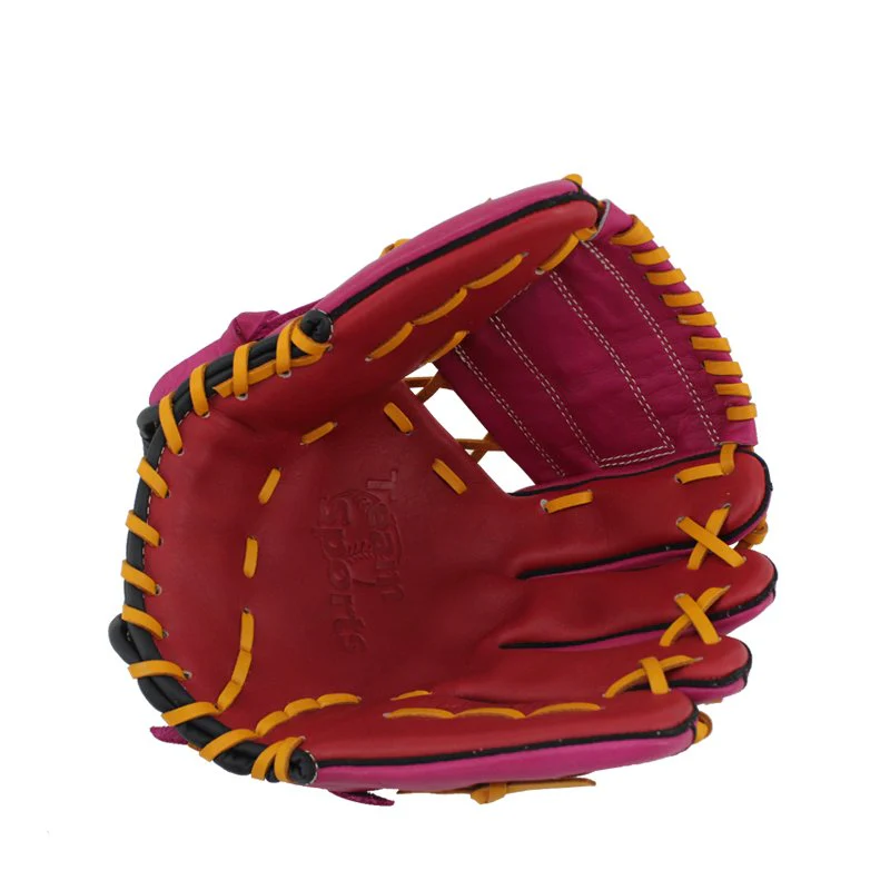 FBT Softball Gloves ถุงมือซอฟบอล Cross 11.25 นิ้ว Red หนังแท้ 74428 - Red - One size
