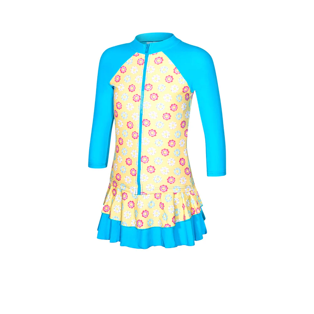 HIGHCLUB G7006DONUT Girls Rashguard Set - Yellow - 10 YEARS