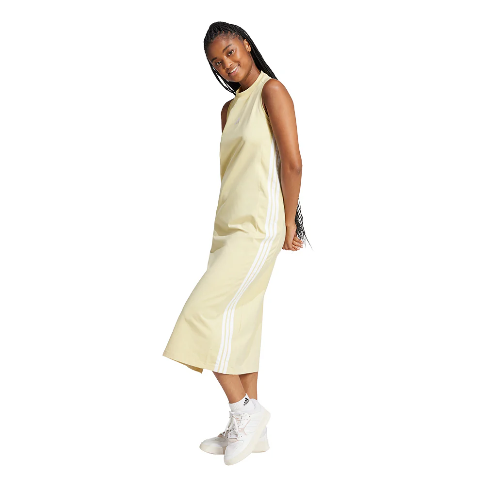 ADIDAS Essentials 3-Stripes Long Racerback Women's Dress - Yellow - L (ASIAN SIZE)