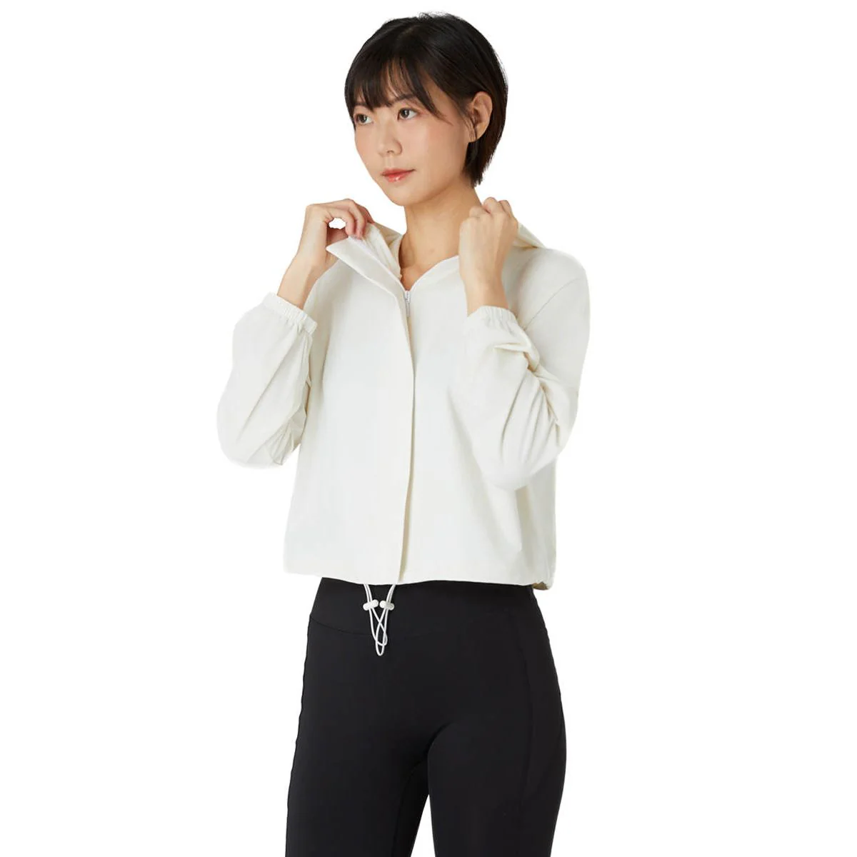 Женская куртка Speedo Crop Zip Long Sleeve — цвет белый, размер 2XL (UK SIZE)