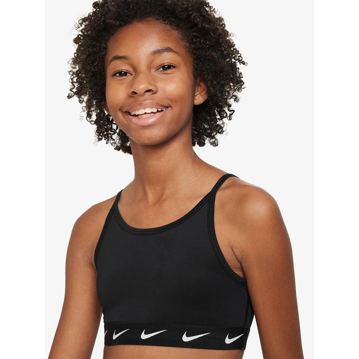 NIKE Dri-FIT One Girls Sports Bra - Black - L (US SIZE)