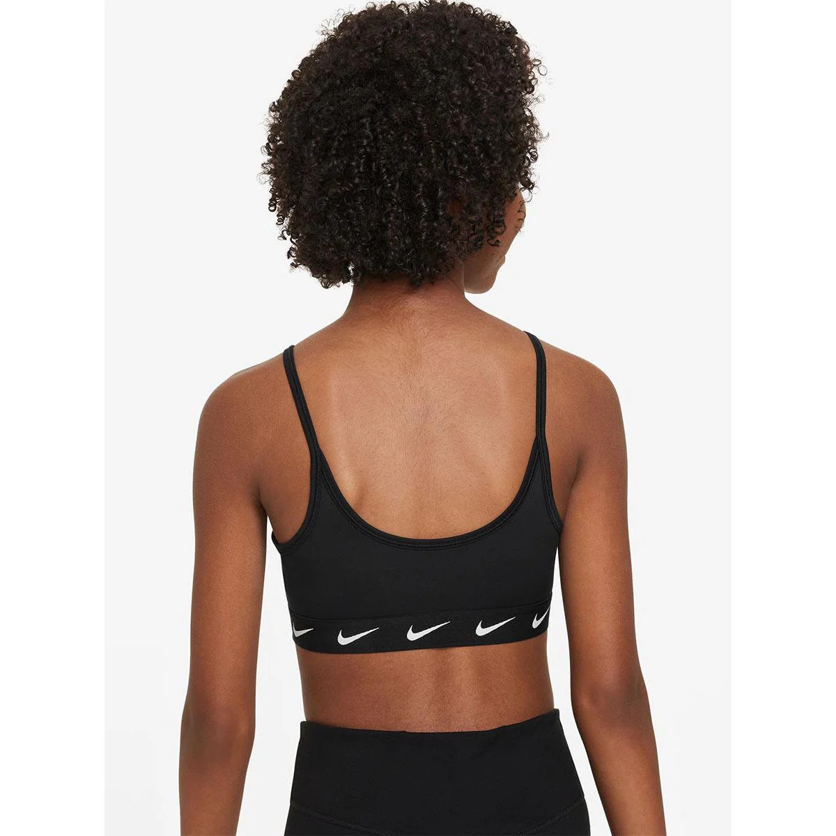 NIKE Dri-FIT One Girls Sports Bra - Black - L (US SIZE)