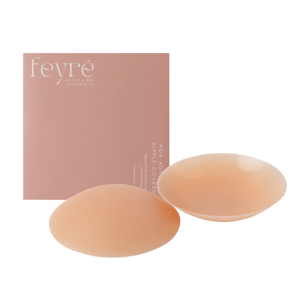 Feyre Opaque Non-Adhesive Nipple Covers — Almond, 8 см