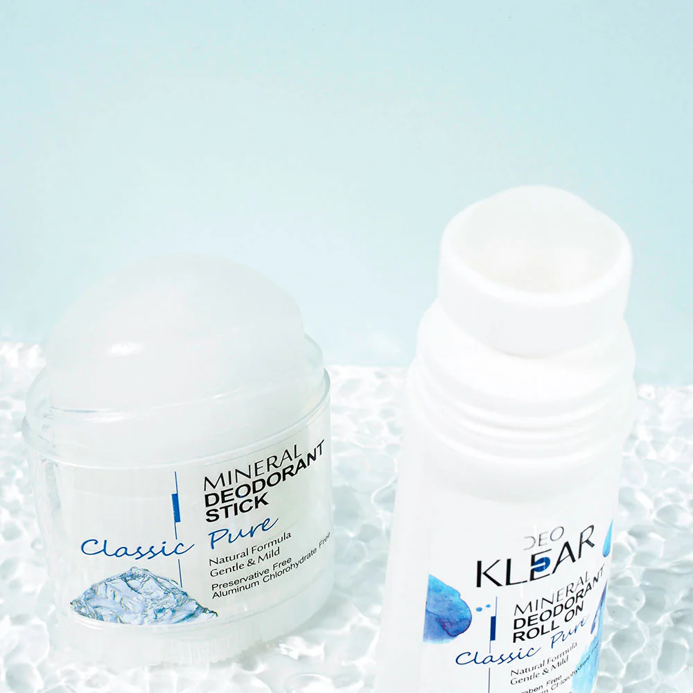 DEOKLEAR Set 2 Item Classic Pure Mineral Deodorant Stick 70g + Roll On Classic Pure 65ml