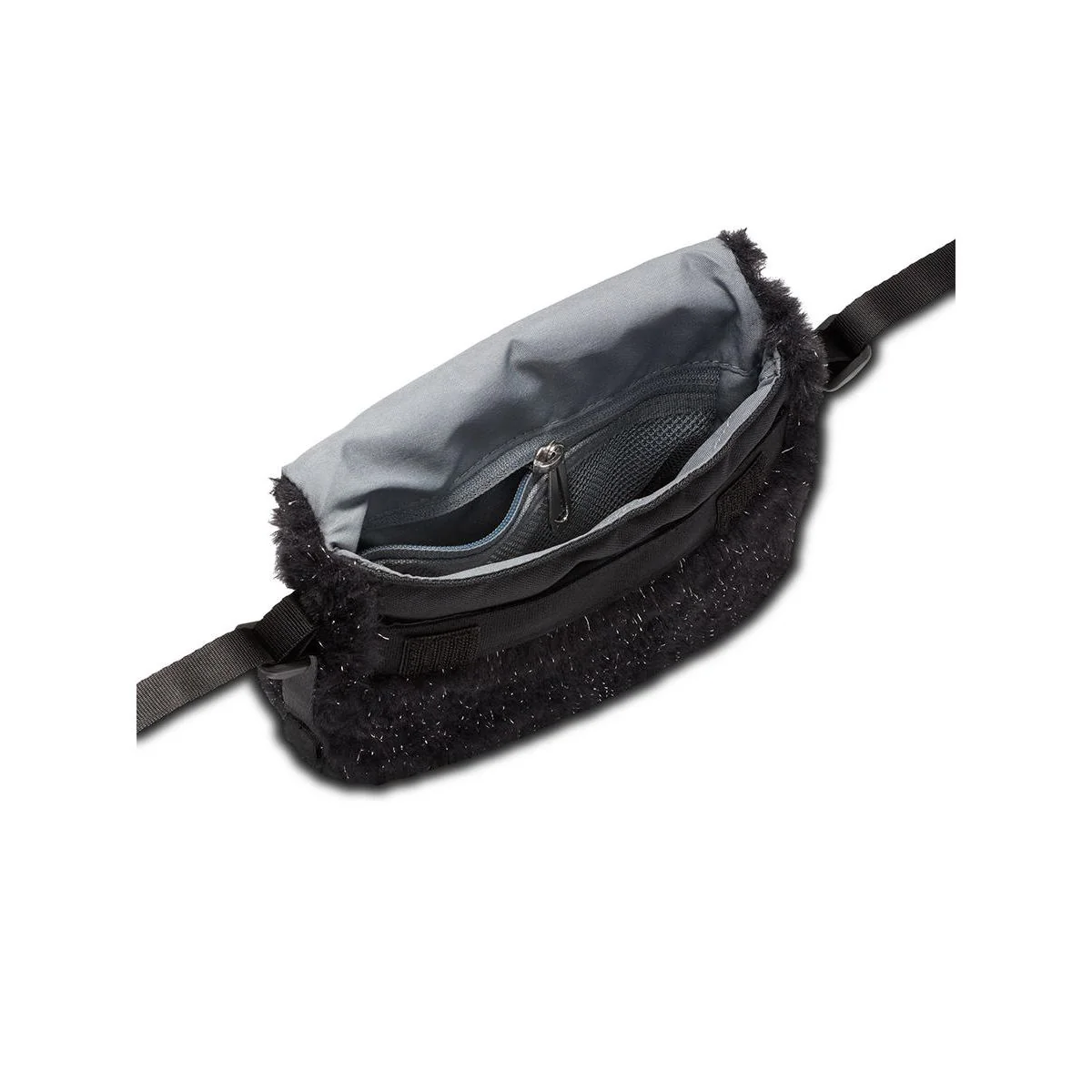 NIKE Faux Fur Girls Crossbody Bag - Black - ONE SIZE