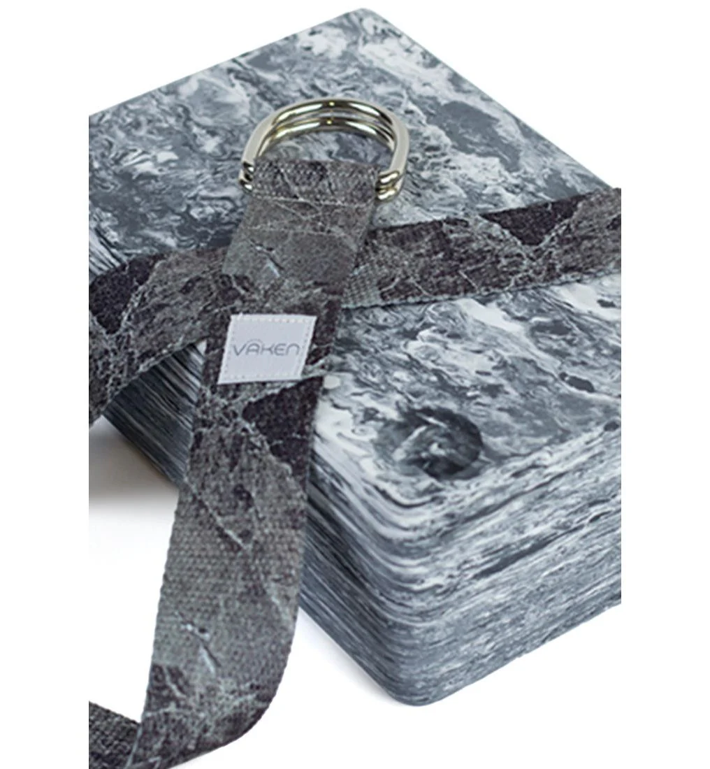 VAKEN Marbled Yoga Strap - Black - ONE SIZE