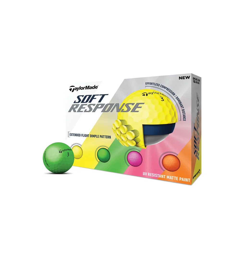 TAYLORMADE Soft Response Multi Golf Balls (12 Balls Pack) - White - ONE SIZE