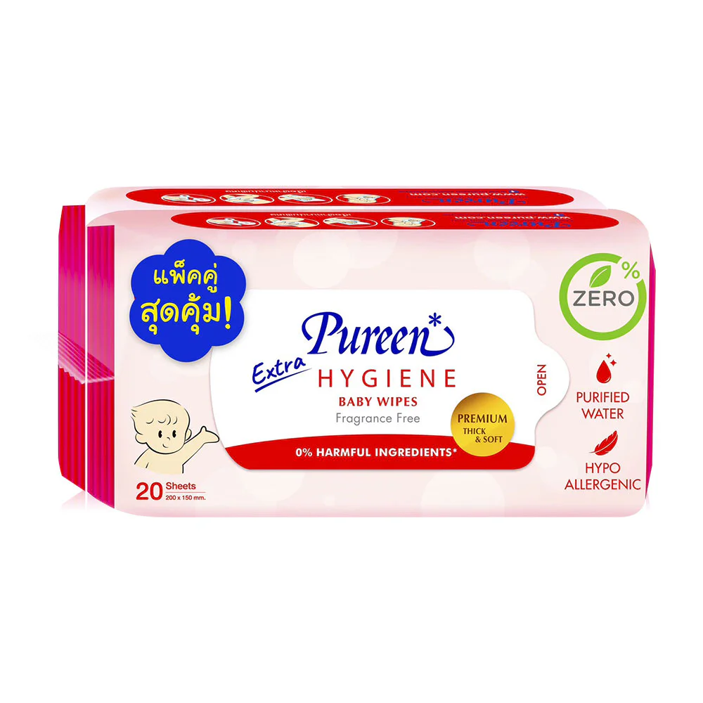 Pureen Wet Wipe Extra Hygiene [20 Sheets x 2pcs]