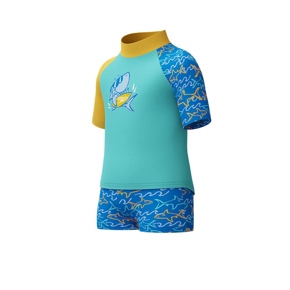 SPEEDO Learn to Swim Boys Swimsuit - Blue - 2 YEARS