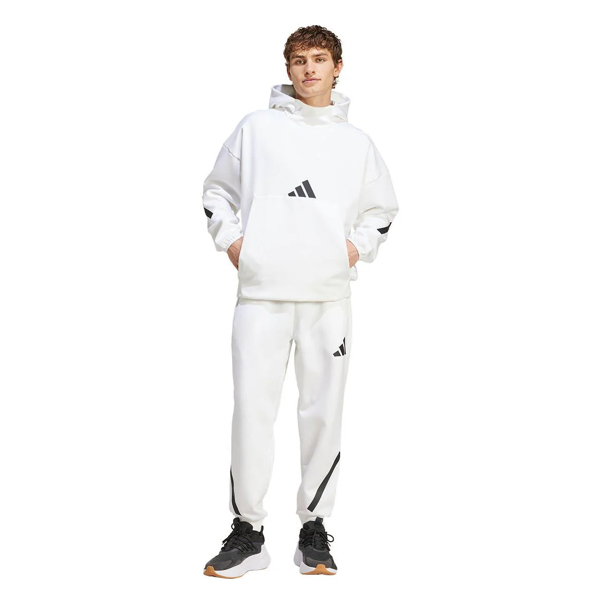 Мужские повседневные брюки Adidas Z.N.E. Tracksuit — цвет белый, размер 2XL (азиатский размер)
