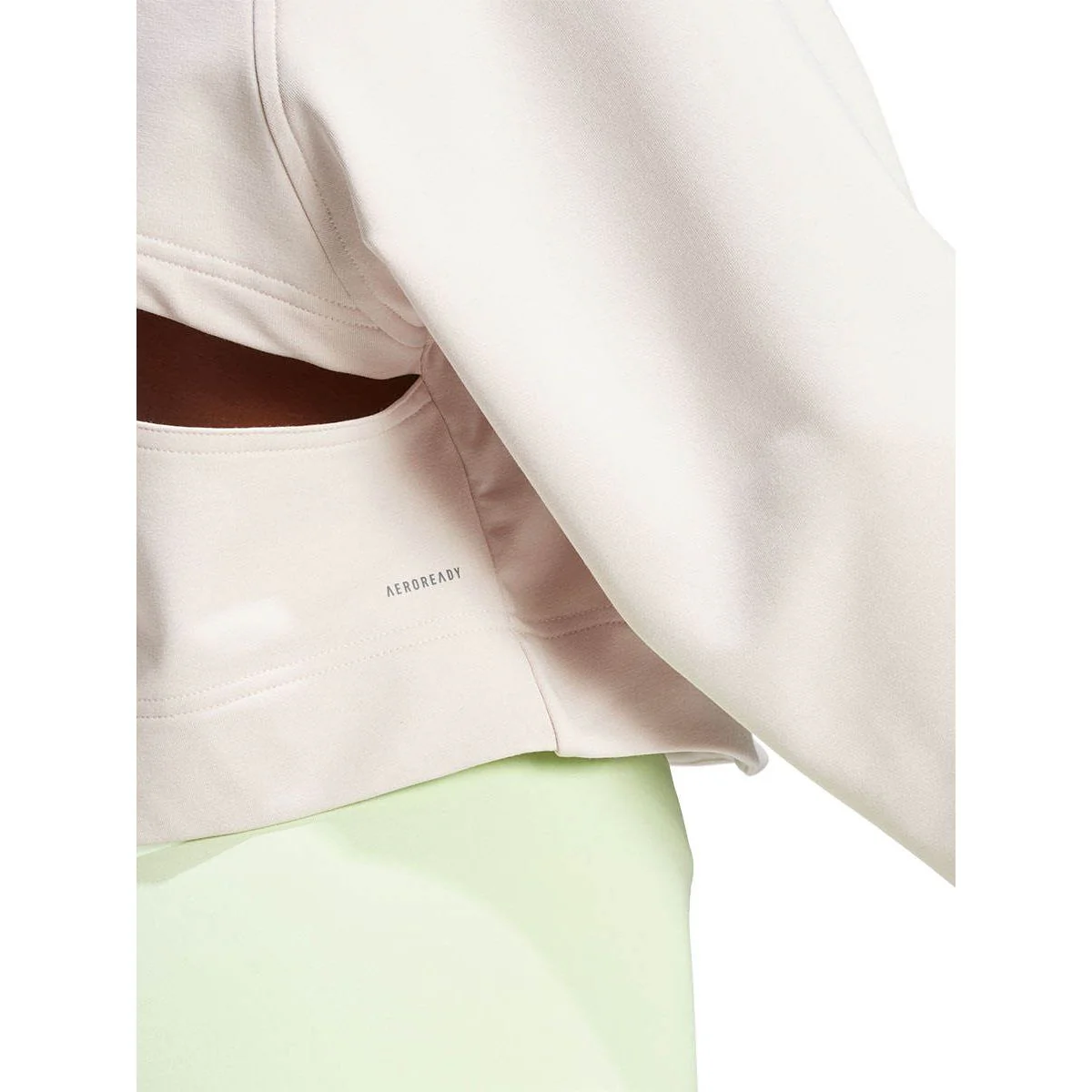 ADIDAS Power Hidden Racerback Overlay Cover Up Women's Sweatshirt - Cream - L (ASIAN SIZE)