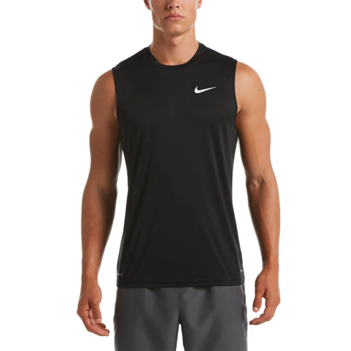NIKE Essential Sleeveless Hydroguard Men's Swim Shirt - Black - L (US SIZE)