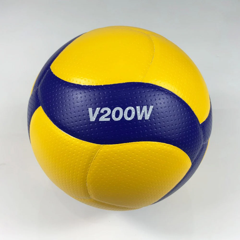 Mikasa วอลเลย์บอล V200W ลูกวอลเลย์ หนัง PU นุ่มพิเศษ รุ่นแข่งขันนานาชาติ มีมอก. - Yellow - Volleyball Size 5