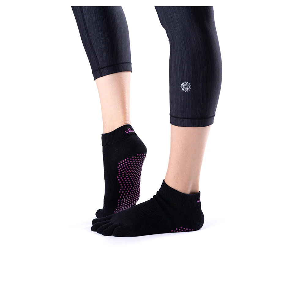 VAKEN Grip Full Toe Unisex Training Socks - Black - M/L