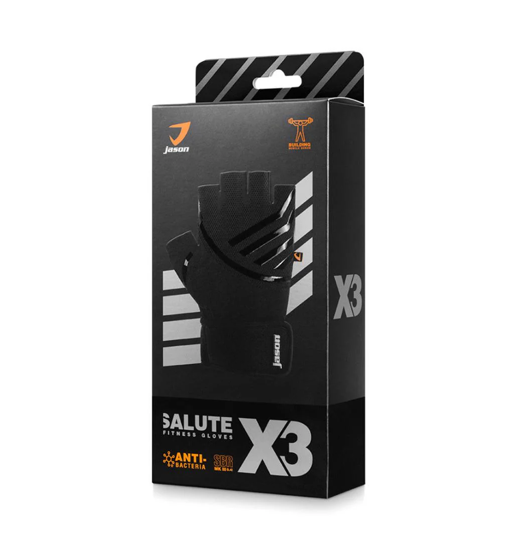 JASON X-Salute III Men's Training Gloves - Black - L (US SIZE)