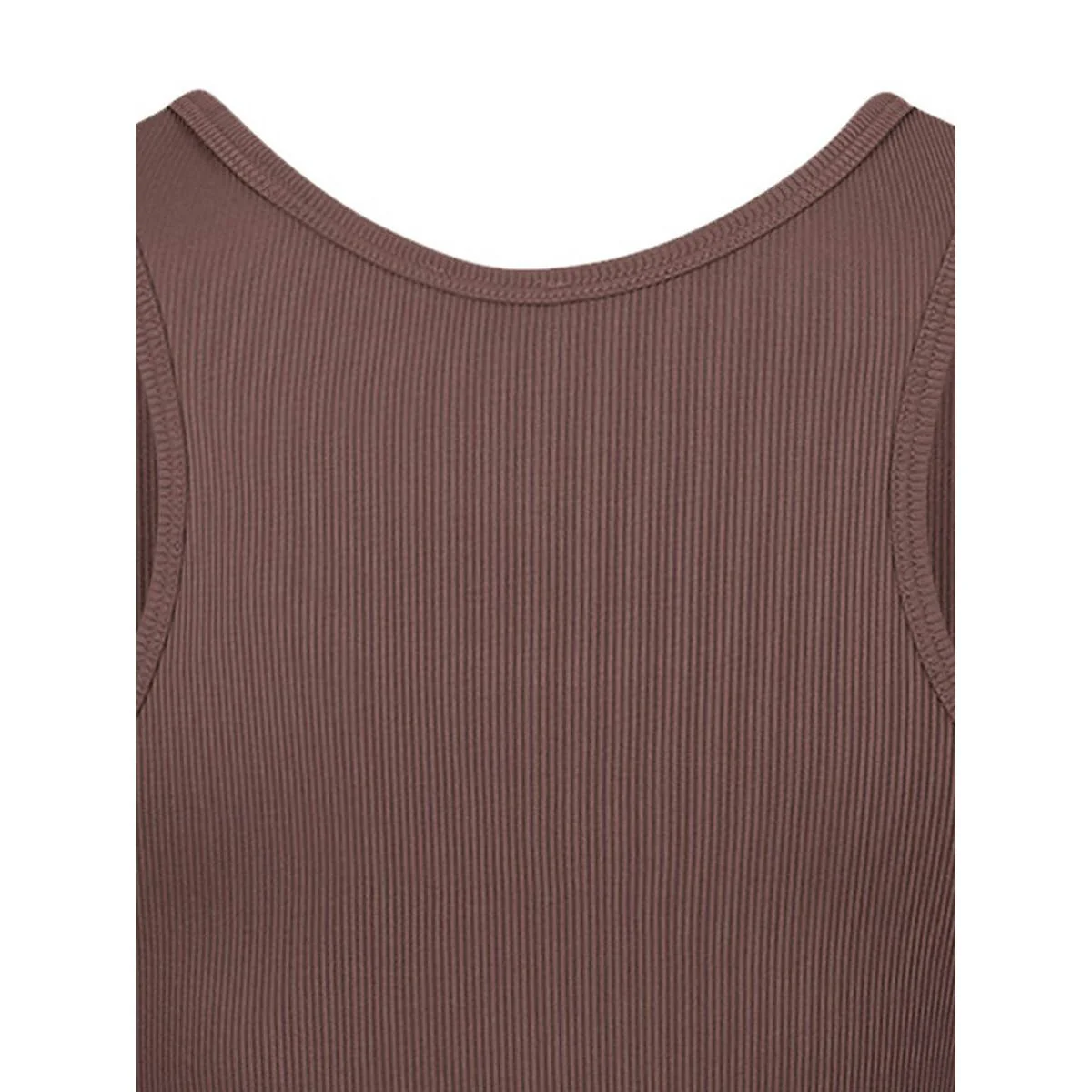 REEBOK Studio Rib Crop Women's Sports Bra - Brown - L (US SIZE)