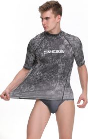 CRESSI Rash Guard Man Short Sleeve Camouflage - Grey - 3XL