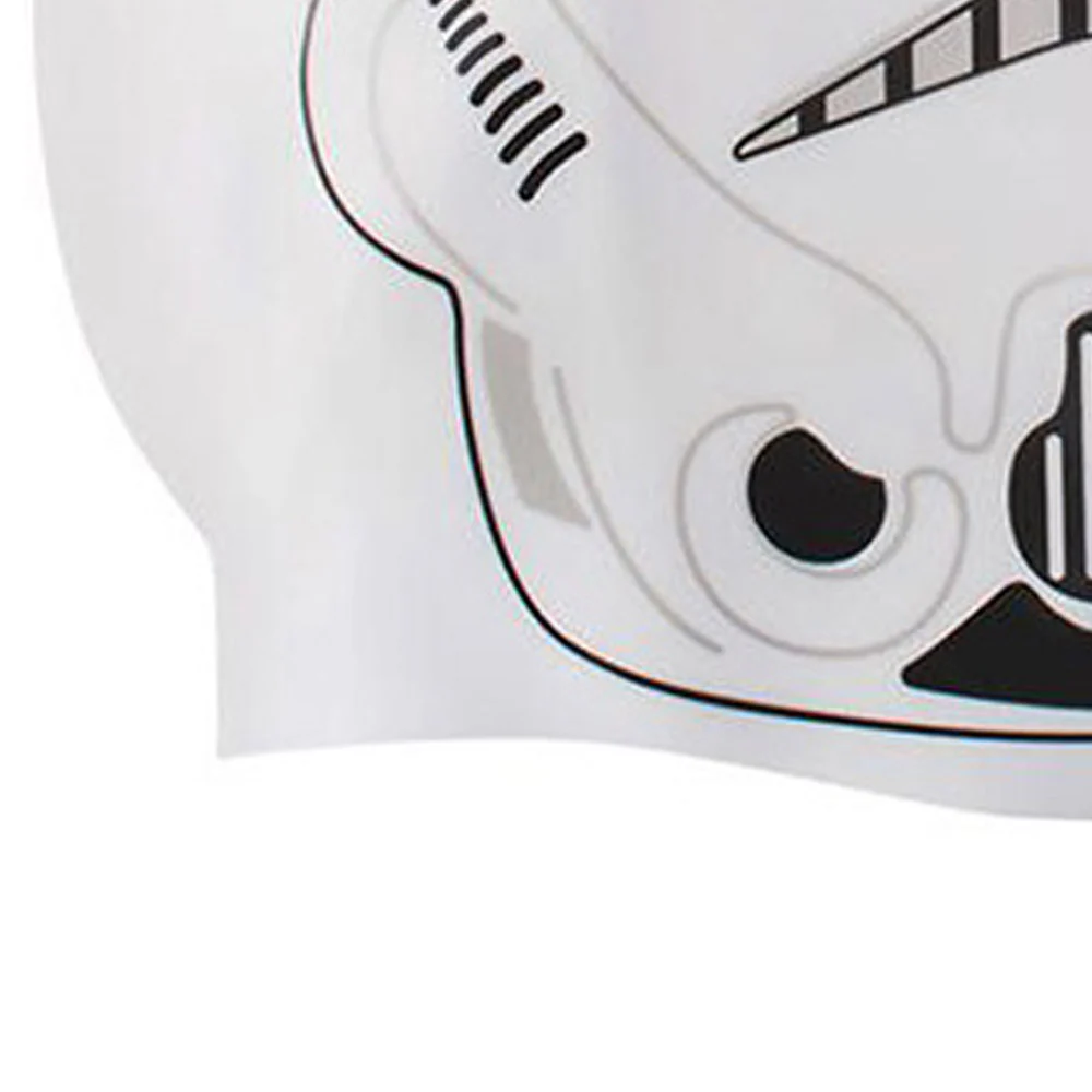 SPEEDO Stormtrooper Junior Slogan Kids Swimming Cap - White - ONE SIZE