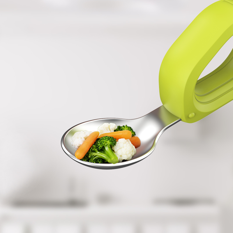 Hogokids Children Stainless Steel Round Handle Spoon & Fork Set