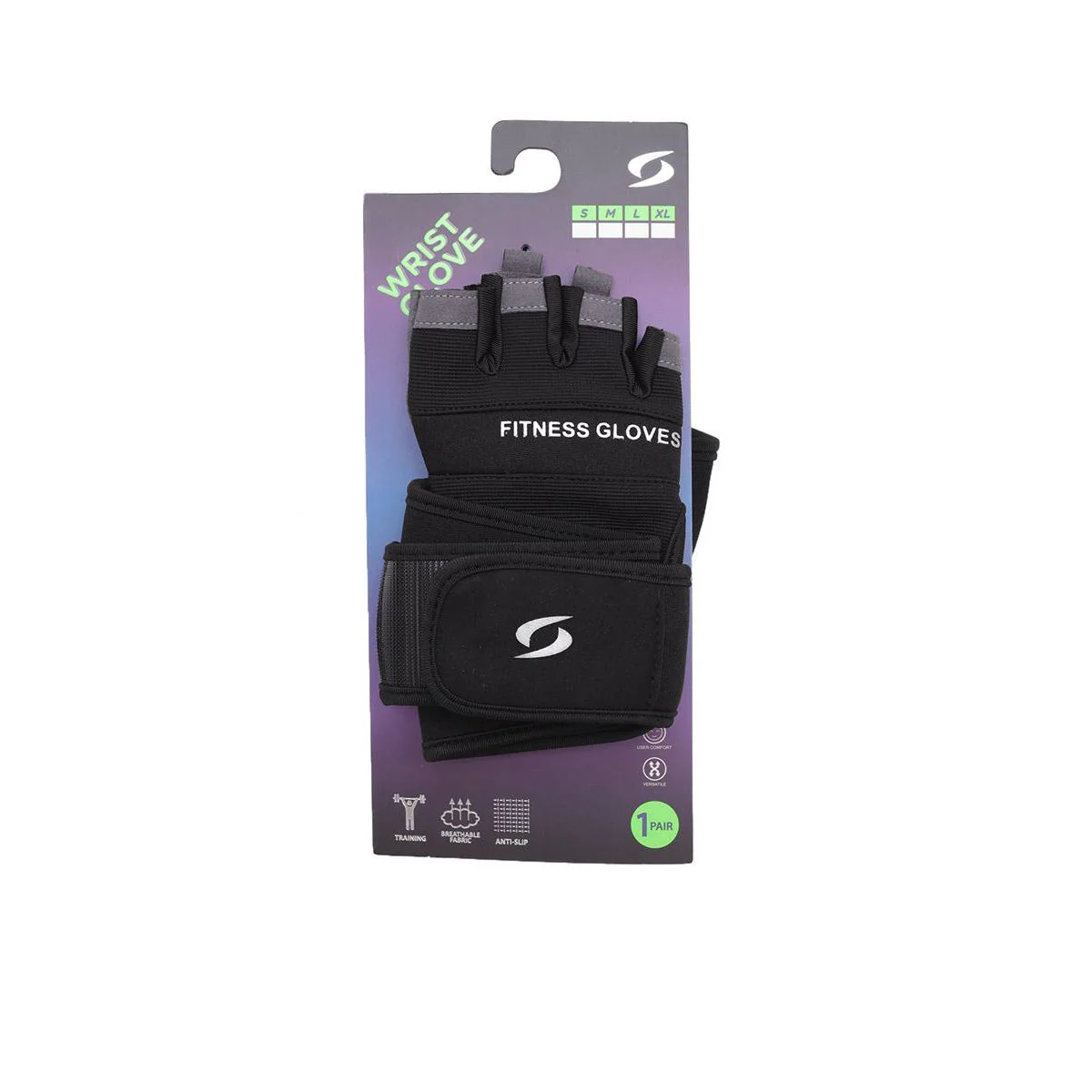 S SPORTS SG2100 Men's Training Gloves - Black - L (US SIZE)