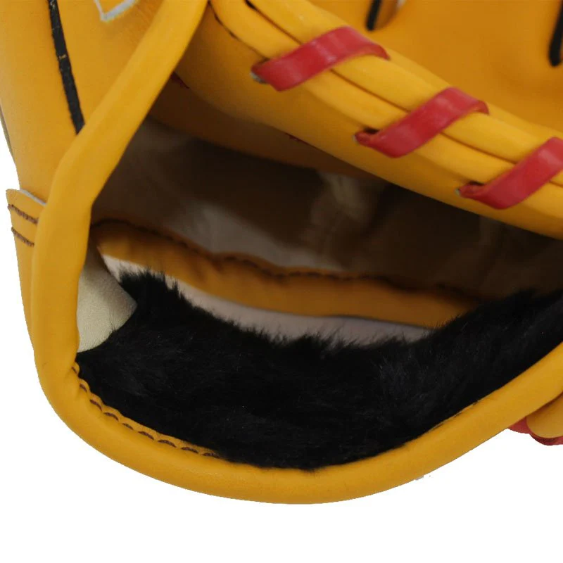 FBT Softball Gloves ถุงมือซอฟบอล Cross 11.25 นิ้ว หนังแท้ 74428 - Yellow - One size