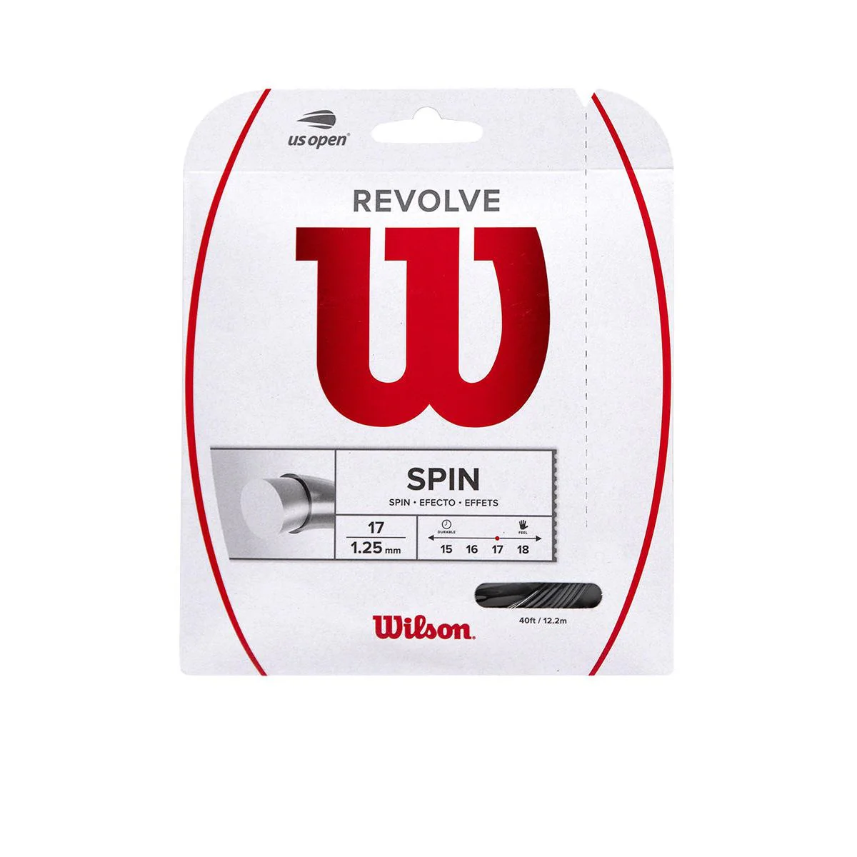 WILSON Revolve 17 Tennis String - Black - ONE SIZE