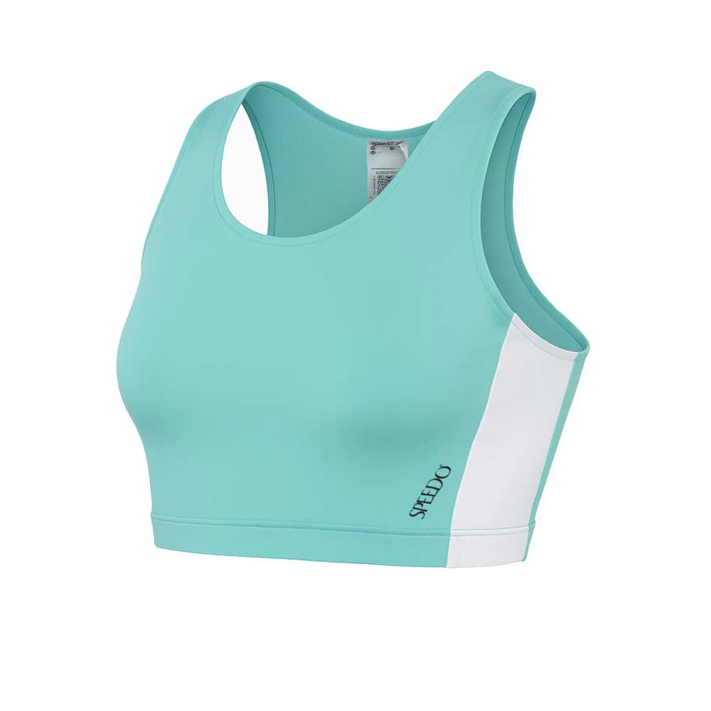 SPEEDO Colorblock Crop Top Women's Bikini Top - Blue - 32 INCHES