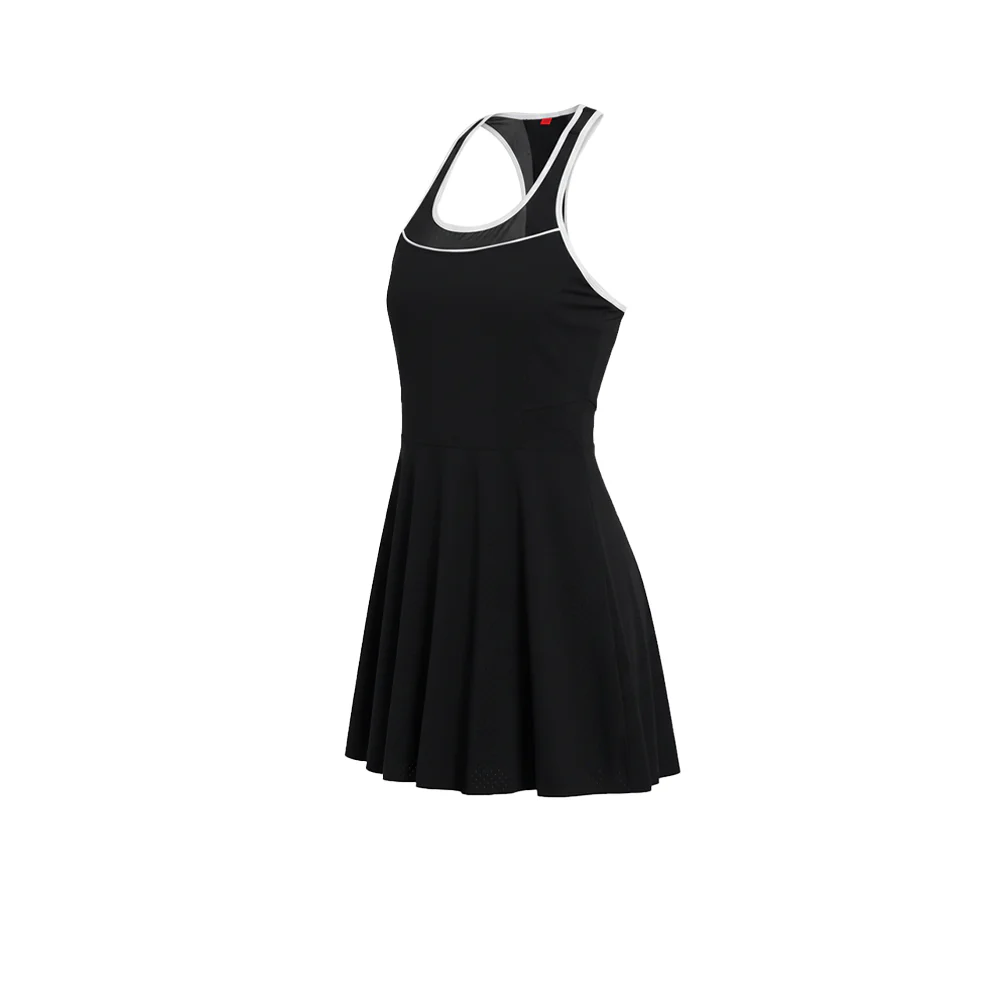 WILSON Tour Perforated Women's Tennis Dress - Black - L