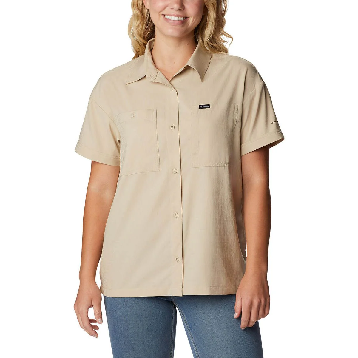 COLUMBIA Silver Ridge Utility™ Short Sleeve Women's Shirt - Beige - L (US SIZE)