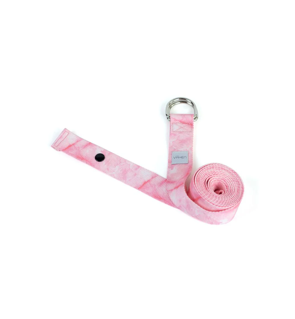 Vaken Marbled Yoga Strap — цвет розовый, размер единый размер