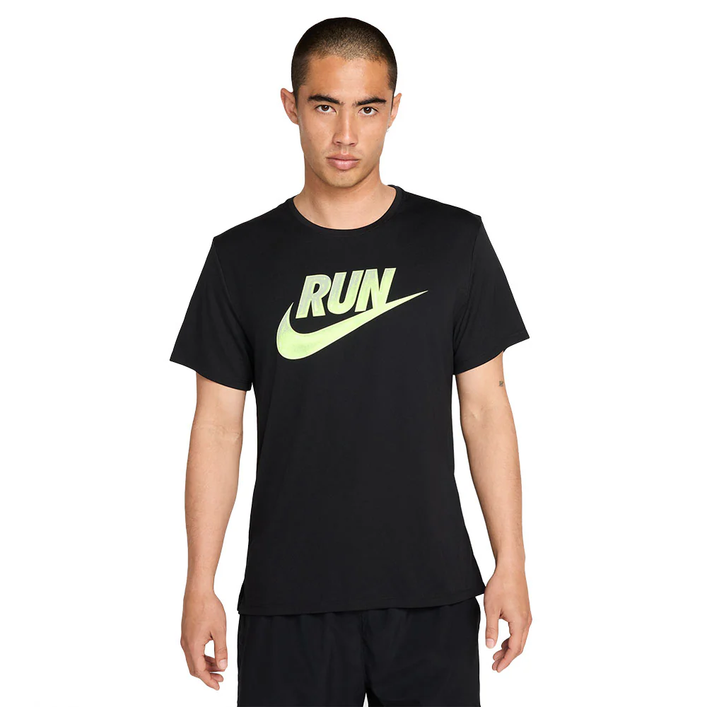 NIKE Miler Run Energy Men's Running T-Shirt - Black - L (ASIAN SIZE)