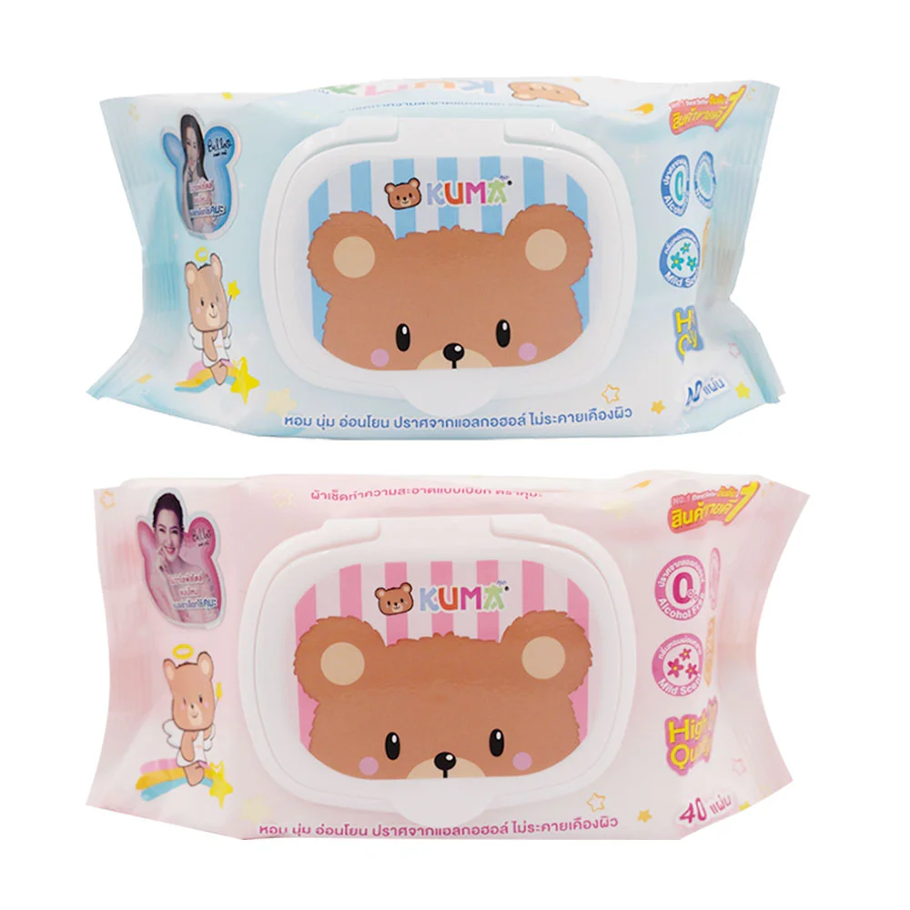 KUMA Gentle Skin Baby Tender Wet Wipes 40 Sheets [Random 1 Colors]